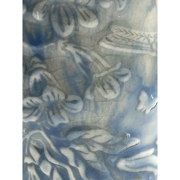 mug pottery hummingbird Butterflies Blue Floral Signed Yaz - Picture 13 of 15